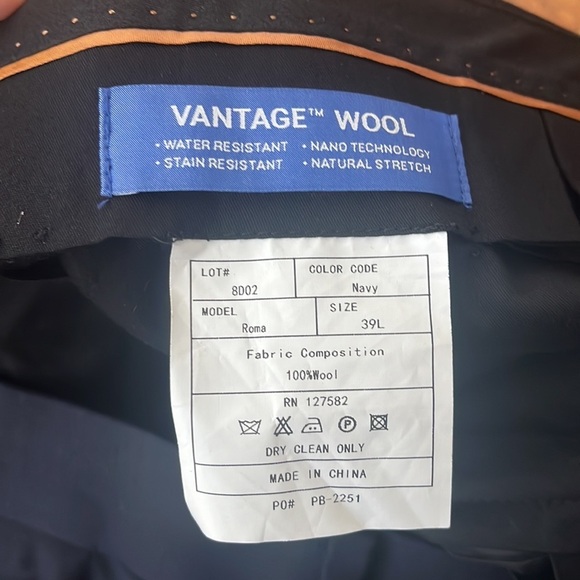 NWT Paul Betenly Super 120's Vantage Wool Slim Fit Dress Pant - Picture 5 of 11